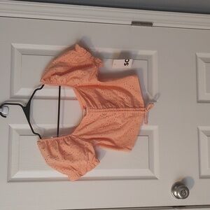 NWT SO Cinch Front Puff Sleeve Tee